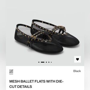 Mesh Ballet Flats With Die-Cut Details